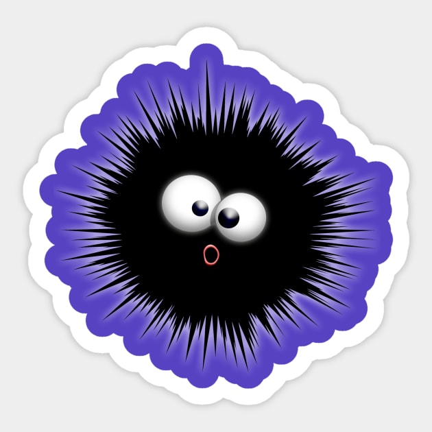 Sea Urchin Cartoon funny dazzled face Sticker by BluedarkArt